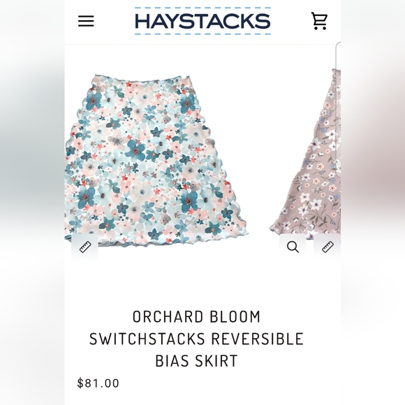 HAYSTACKS Reversible Summer Skirt, Midi, Geometric & Floral Patterns - Picture 7 of 8